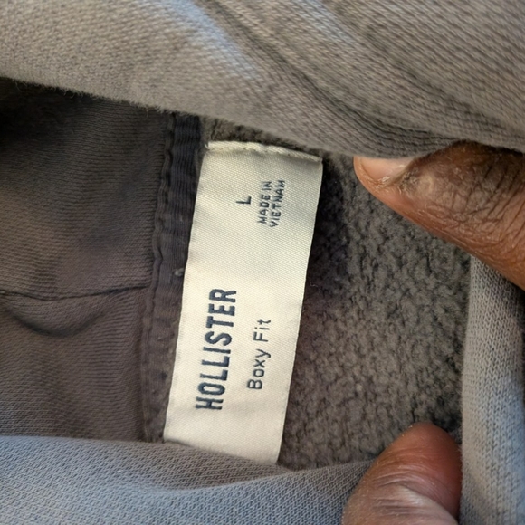 Hollister Men's Charcoal Hoodie - Picture 2 of 2